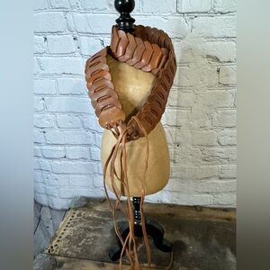 Vintage Express Leather Tie Belt Large